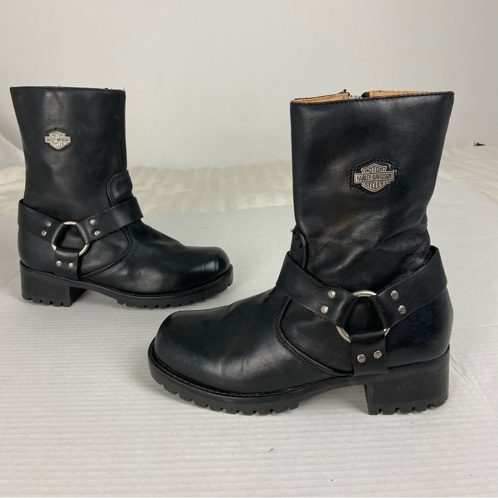 Harley-Davidson Ashby Boots Black Leather Harness Motorcycle Women’s Size 7